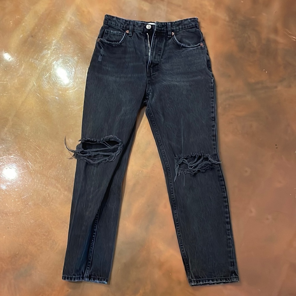 Zara black ripped jeans